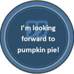 Picture with text saying I'm looking forward to pumpkin piel