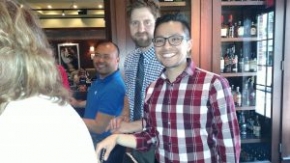 Boys smiling while discussing