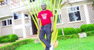 Father Dema relaxing outside the radio station