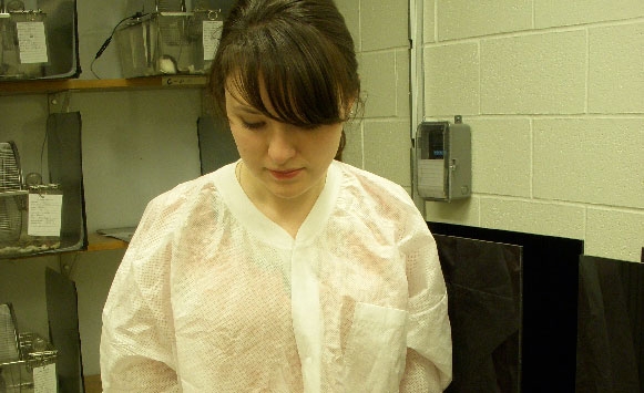 Student in a laboratory