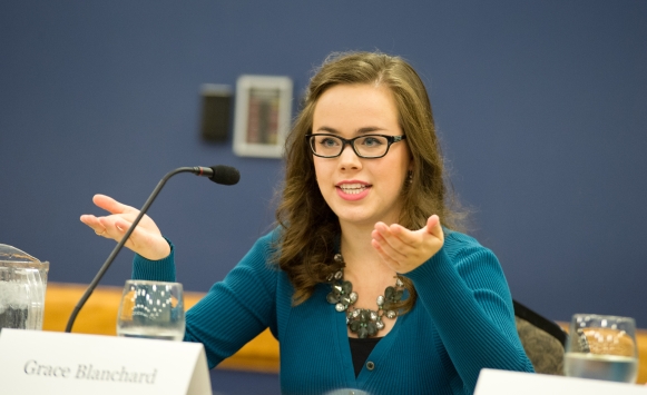 TRS Student Grace Blanchard speaking on panel