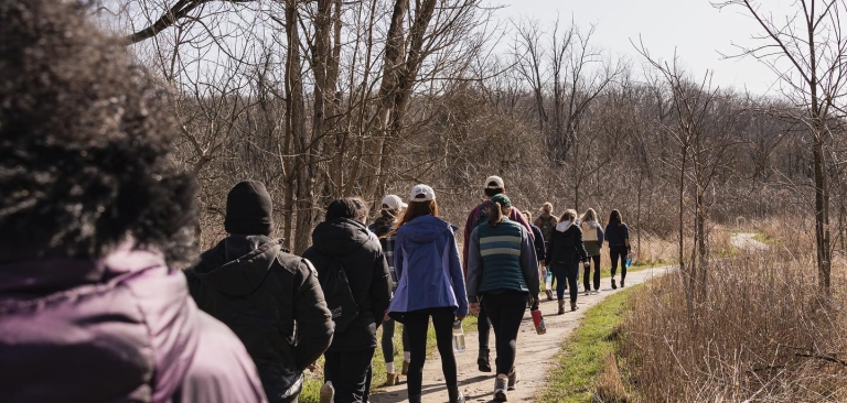 Students hiking