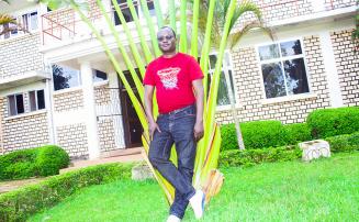 Father Dema relaxing outside the radio station